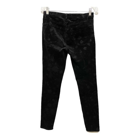 J Brand For Neiman Marcus Velvet Brocade Black Fleur Pants - Picture 3 of 10
